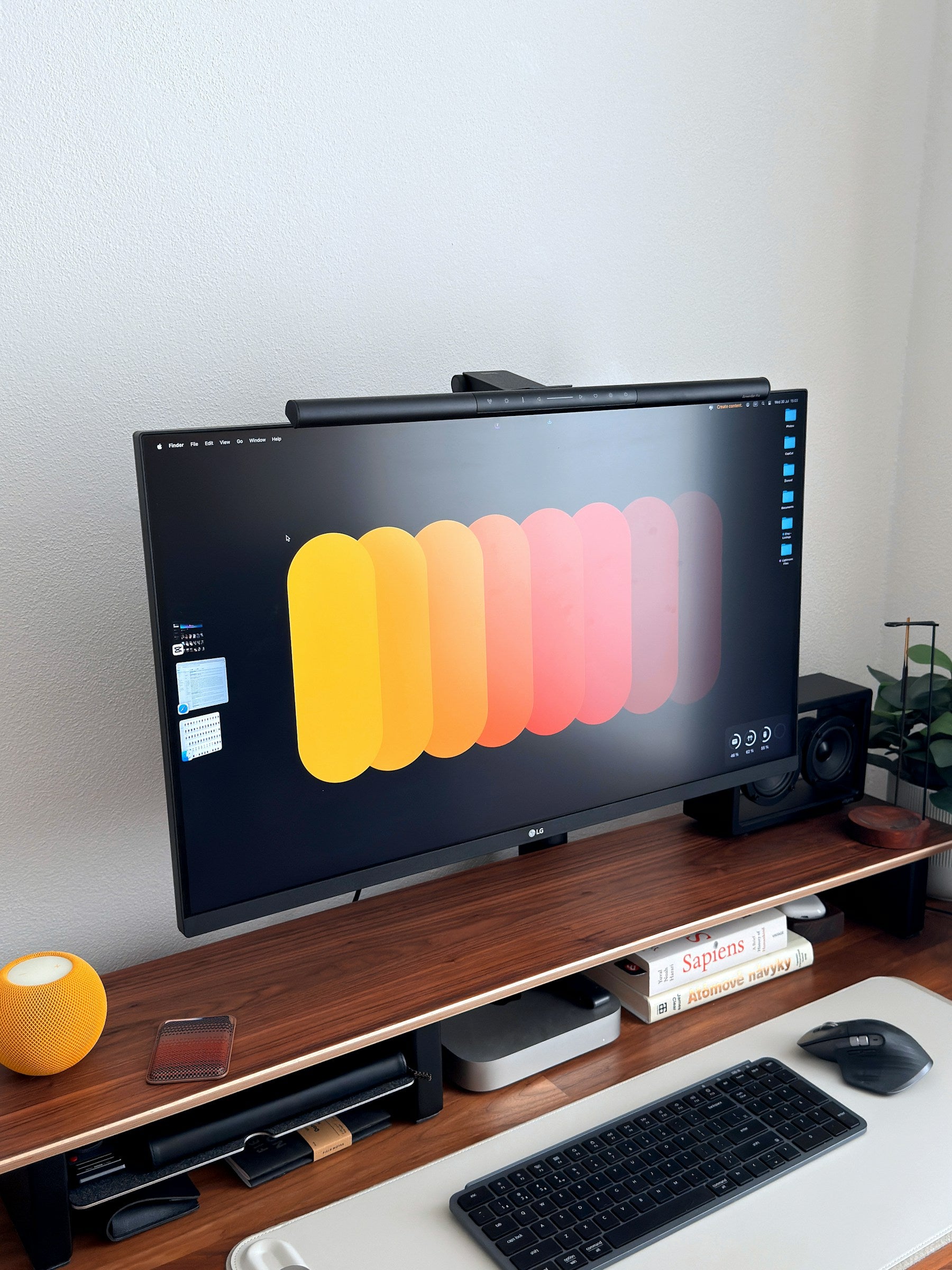 Clean modern home office workspace in natural light